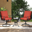 EROMMY Patio Swivel Chair Set of 2, Outdoor Dining Chairs with Cushions, Red-Erommy