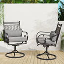 EROMMY Patio Swivel Chair Set of 2, Outdoor Dining Chairs with Cushions for Porch, Deck, and Garden, Gray-Erommy