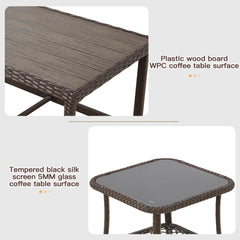 EROMMY 7-Piece Outdoor furniture Set with Swivel Chairs, Ottoman & Coffee Table, Beige-Erommy