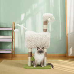 EROMMY Sheep Cat Tree, 39" Cat Tower with Scratching Post Toys Furniture Cat Climbing Tower