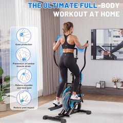 EROMMY 3-in-1 Elliptical Exercise Machine for Home, Cardio Climber & Stair Stepper with 16-Level Magnetic Resistance, 15.5” Stride, 300LB Capacity, Quiet Compact Trainer