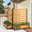 EROMMY No-Dig Privacy Fence Planter, Wood Outdoor Screen for AC Unit, Trash & Flower Bed, Weather-Resistant, (2PCS 36" W x 45" H Yellow)