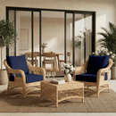 EROMMY Patio Furniture Cushions with Handle and Ties, Waterproof, Fade-resistant Outdoor Couch Cushion, Chair Pads for Dining Chairs, Navy blue