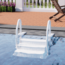 EROMMY Pool Ladder, 3-Step Pool Stairs with Double Handrails and Non-Slip Steps for 36-50” Above Ground and In-Ground Pools, White