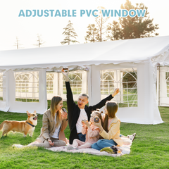 EROMMY 20x60ft Party Tent, Outdoor Wedding Tent, Heavy Duty Large Canopy Carport with Removable Sidewalls, 2 Roll-up Doors, 6 Storage Bags, White