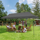 EROMMY 10' x 30' Pop Up Canopy Tent, Commercial Instant Canopy Heavy Duty with Roller Bag, 8 Sand Bags, 8 Wind Ropes & Ground Nails, Outdoor Canopies for Events, Parties and Camping, Gray
