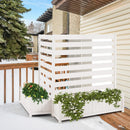 EROMMY 2-Pack No-Dig Privacy Fence Planter, Wood Outdoor Screen Air Conditioner Fence for AC Unit, Trash & Flower Bed, Weather-Resistant, 36" W x 45" H, White