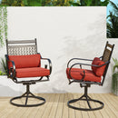 EROMMY Patio Swivel Chair Set of 2, Outdoor Dining Chairs with Cushions for Porch, Deck, and Garden, Red-Erommy