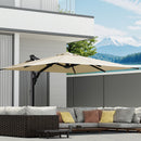 EROMMY 10 x 10 Outdoor Square Offset Umbrella with Sturdy Frame - Beige-Erommy