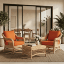 EROMMY Patio Furniture Cushions with Handle and Ties, Waterproof, Fade-resistant Outdoor Couch Cushion, Chair Pads for Dining Chairs, Orange