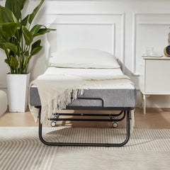 EROMMY Folding Bed with Mattress,Portable Rollaway Guest Bed for Adults with 5 Inch Foam Mattress,75” x 31”-Erommy