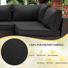 Outdoor Replacement Cushions for 6-Seat Patio Conversation Sets, Black | erommy