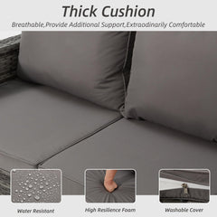 EROMMY 3 Piece Outdoor Swivel Chairs -All Weather Wicker Patio Bistro Table and Chairs Set, Grey-Erommy