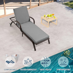 EROMMY Outdoor Lounge Chair Cushion Replacement, Grey-Erommy