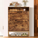 EROMMY Shoe Racks with 2 Flip Drawers and Open Storage, Brown-Erommy