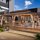 EROMMY 12X24 Hardtop Grill Gazebo with Netting and Sides-Erommy