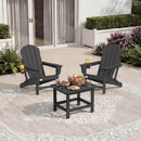 EROMMY 3-Position Adjustable Adirondack Chairs Set of 2, 400LBS HDPE Folding Outdoor Chairs with Cup Holder, Black
