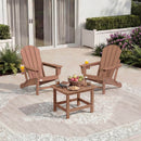 EROMMY 3-Position Adjustable Adirondack Chairs Set of 2, 400LBS HDPE Folding Outdoor Chairs with Cup Holder, Teak