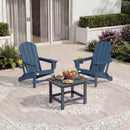 EROMMY 3-Position Adjustable Adirondack Chairs Set of 2, 400LBS HDPE Folding Outdoor Chairs with Cup Holder, Navy Blue