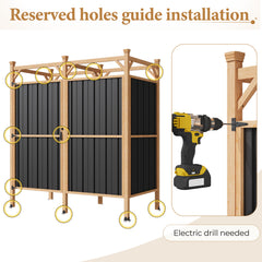 EROMMY Outdoor Shower Enclosure with Lockable Door, Weatherproof Outdoor Shower Stall with Metal Panels, Hooks & Shelves - Perfect for Pool Wash Station, Backyard & Beach Rinse Area Large Version