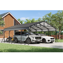 EROMMY 20x20 FT Heavy Duty Metal Carport with Reinforced Steel Braces & Galvanized Steel Roof and Frame, Sturdy Car Shed in All Weathers, Easy Assembly Car Shelter for 2 Cars, SUV, Tractors and Boat