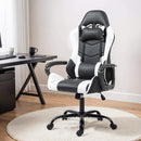 Erommy Gaming Chair, Ergonomic Computer Gamer Chair with Massage Lumbar Support & Rocking High Back, Height Adjustable, White-Erommy