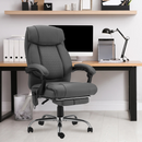 Erommy Executive Heat and Massage Reclining Leather Ergonomic Office Chair Gray-Erommy