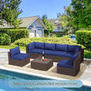 Outdoor Replacement Cushions for 6-Seat Patio Conversation Sets, Dark Blue | erommy
