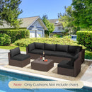 Outdoor Replacement Cushions for 6-Seat Patio Conversation Sets, Black | erommy