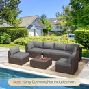EROMMY Outdoor Replacement Cushions for 6-Seat Patio Furniture Sets, Gray