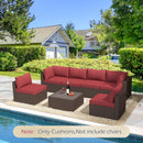 Outdoor Replacement Cushions for 6-Seat Patio Conversation Set, Wine Red | erommy