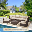Outdoor Replacement Cushions for 6-Seat Patio Conversation Sets, Beige | erommy