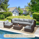 Outdoor Replacement Cushions for 6-Seat Patio Conversation Sets, Light Gray | erommy