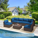 erommy patio furniture cushions for 6 seat outdoor conversation set, navy blue