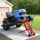 EROMMY 500LB Hydraulic Mower Lift for 40-47.6" Axle, 24" Lawn Tractor Jack with 3-Height Adjustment, Zero Turn Mower Lift for Maintenance & Repair, Red