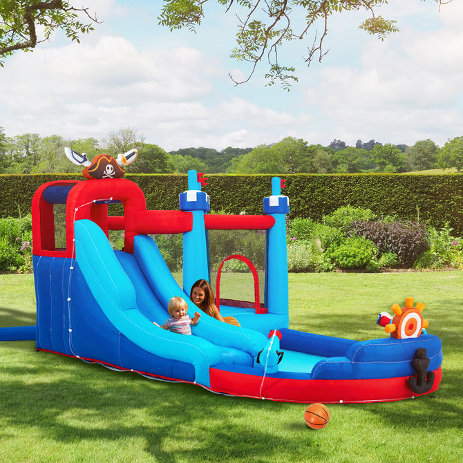 EROMMY Inflatable Bounce House, Bounce House with Water Slide for Kids 3-8, 480W Blower for Outdoor Backyard-Erommy