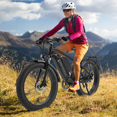 EROMMY Electric Bike for Adults,1500/3000W Peak Motor, 26" Fat Tire E-Bike with 48V 13AH Battery, 25-36 MPH Max 62 Miles Electric Motorcycle, Black
