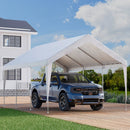 EROMMY Carports 12x20 heavy duty, Rainproof & UV Protected Garage Top Tarp Shelter Cover, Outdoor Portable Garage for Car, Boat Tent, White
