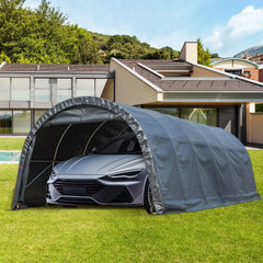 EROMMY 12 x 24 FT Heavy Duty Carport, Portable Garage with All-Steel Metal Frame and Round Style Roof, Anti-Snow Car Canopy Outdoor Storage Shelter for Car, Truck, Boat