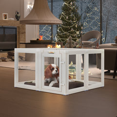 EROMMY Dog Playpen, 8 Panel Plastic Exercise Pen With Door, portable puppy fence outdoor, Indoor/Outdoor Dog Pen 24" H, Foldable, White-Erommy