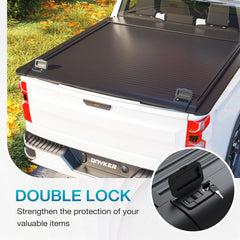 EROMMY Retractable Hard Truck Bed Tonneau Cover for 2016-2026 Toyota Tacoma 5 Ft(60'') with Double Key Lock & LED Light,Aluminum Matte Black