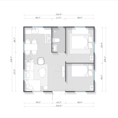 EROMMY Modern 20ft Foldable Mobile Home with Full Kitchen & Bathroom, Expandable Container House for Adults, Prefab Boxable House to Live In for Backyard or Off-Grid Living-Erommy