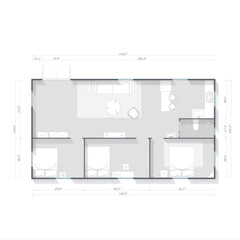 EROMMY 3 Bedroom 40ft Foldable Container House with Full Kitchen & Bathroom, Modular Mobile Home Prefab Boxable House for Adults, Expandable Pre Built House for Backyard or Off-Grid Living-Erommy