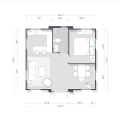 EROMMY 20ft Portable Prefab Modular Home with Kitchen & Bathroom, Expandable Container House for Adults Living, Foldable Mobile House with Personalized Living Space-Erommy
