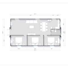 EROMMY Foldable 40ft 3 Bedroom Container House, Modular Prefab Home with Fully Equipped Bathroom, Outdoor Tiny House with Kitchen & Living Room-Erommy