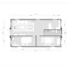 EROMMY Foldable 40ft 2 Bedroom Mobile Home, Modular Prefab House with Kitchen & Fully Equipped Bathroom, Extendable Container House for Outdoor Living-Erommy
