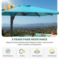 EROMMY 10 x 13 Outdoor Large Offset Umbrella - Blue-Erommy