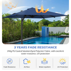 EROMMY 10X10 Patio Umbrella with Hydraulic Handle - Navy-Erommy