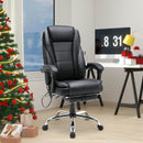 Erommy Heat and Massage Reclining Ergonomic Office Chair with Footrest Black