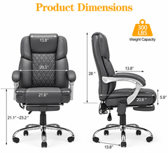 EROMMY Executive Office Chair, Ergonomic Big and Tall Massage & Heated Desk Chair (2 Pack, Gray)
